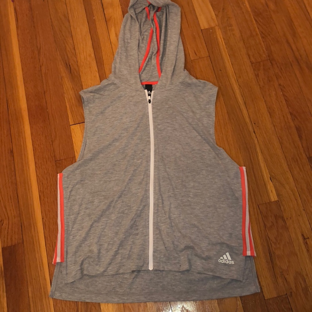 Adidas sleeveless hooded sweatshirt vest medium